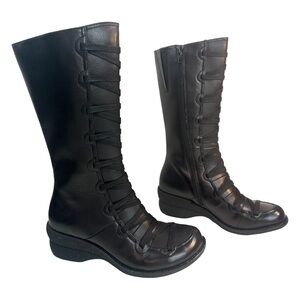 Miz Mooz OTIS Women’s Mid Calf Lace Up Corset Boots Size: 8 Color: Black NWT